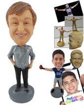 Personalized Bobblehead Gorgeous Man Wearing Shiny Shirt And Pant With Shoes - L - £68.05 GBP