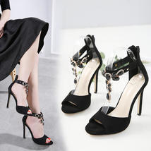 High Heels Women Peep Toe Rhinestone Pumps Ladies Stilettos - £31.87 GBP