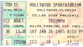 Vintage Triumph Ticket Stub Janvier 26 1985 Hollywood Florida - £32.65 GBP
