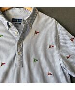 Polo Ralph Lauren Hampton Knit Oxford Shirt Men&#39;s XL Blue Stripe Nautica... - $616.24 MXN