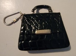 Black Leather Purse Keychain Key Ring Chain Vintage - £6.92 GBP