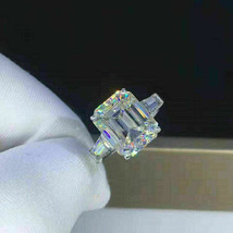 Emerald Cut 2.65Ct Simulated Diamond White Gold Finish Engagement Ring Size 7.5 - £108.87 GBP