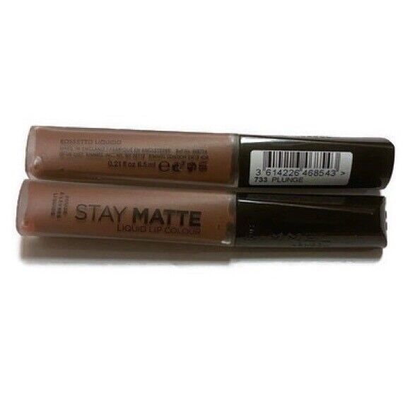 2 PACK of New & Sealed Rimmel Stay Matte Liquid Lip Color, # 733 Plunge, Neutral - $4.99