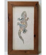 Textured Plaster Art Lizard Gecko Multi Color Framed Signed Handmade 18x... - £48.29 GBP