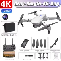 Professional E88 Drone 4K HD Camera WiFi FPV Foldable RC (Gray Single 4K) - $46.00