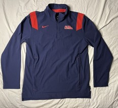 Nike Ole Miss Rebels 2021 Coaches Pullover Men’s Medium Blue 1/4 Zip Lon... - $30.00