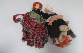 Plastic dolls souvenir international vintage, For Parts OrRepair.- lot of 2 - $6.93