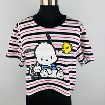 Sanrio Pochacco Womens Large L Characters Striped Crop Short Sleeve T-Shirt * - £18.00 GBP