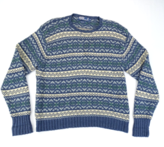 Vintage Polo Ralph Lauren Sweater Sz M Italian Yarn Cotton Linen Blue Fa... - $61.70