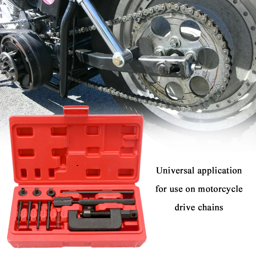 Universal Motorcycle Chain Breaker Tool Set with Carry Box - £27.82 GBP