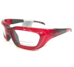 Leader Kids Safety Eyeglasses Frames Hilco Jam&#39;n Black Clear Red Wrap 52-15-115 - £43.98 GBP