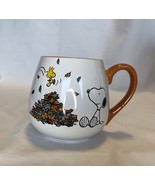 Peanuts Snoopy &amp; Woodstock “Happiness Is A Pile Of Leaves”  18oz Mug - $318.43 MXN