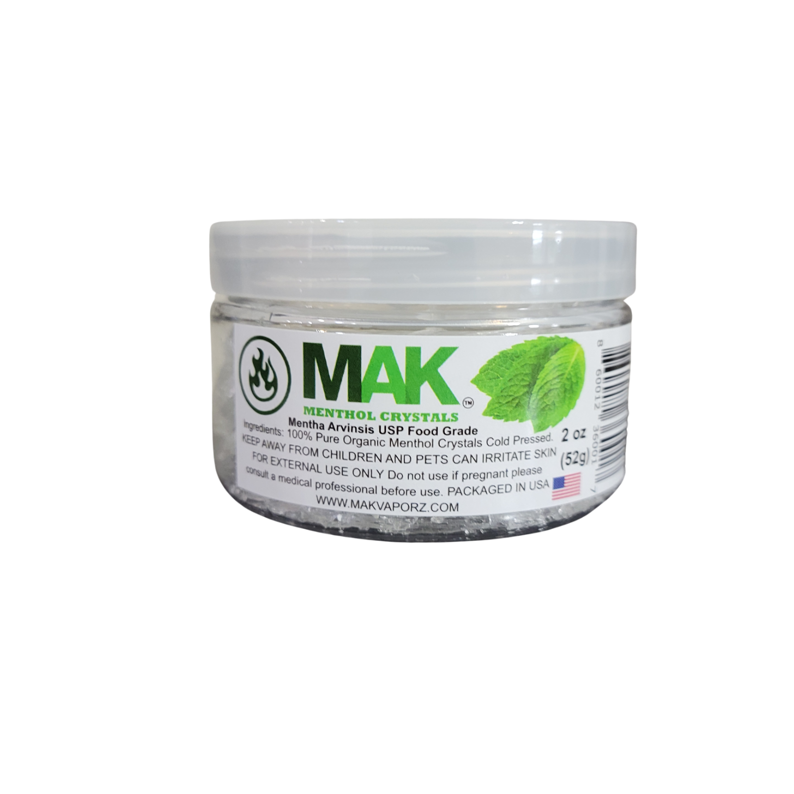 MAK Menthol Crystals 2 oz Pure Organic 100% Natural Menthol Crystals In ... - $7.95