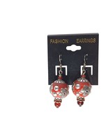 Lampwork Red Beads Silver Dangle Drop Earrings Boho Womens Costume Jewelry - €16,98 EUR
