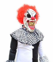 Acid Tactical Adult Mens Black &amp; White Evil Clown Halloween Costume &amp; Mask Curly - £28.18 GBP