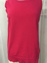 Anne Klein Women&#39;s Sweater Hibiscus Dark Pink Sleeveless Sweater Size XL... - £18.62 GBP
