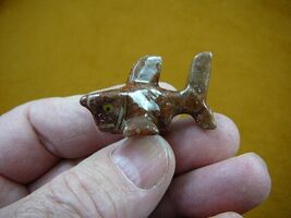(Y-SHA-8) little gray red SHARK figurine carving SOAPSTONE PERU love sharks - €7,66 EUR