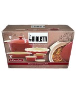 Stoneware Cookware Bialetti Italian Baking Red Bakeware Set of 8 Pieces - £63.22 GBP