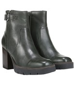 Naturalizer Wilde Dark Green Waterproof Leather Zipper Ankle Booties Sz ... - $1,288.98 MXN