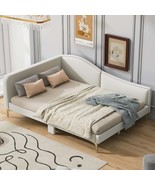 Beige Upholstered Daybed w/ Headboard &amp; Arms - $369.08 CAD