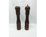 Brown Wooden 10&quot; Salt And Pepper Shakers - £31.57 GBP