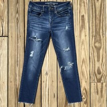 American Eagle Super Super Stretch Distressed Jegging Skinny Jeans Woman... - £13.37 GBP