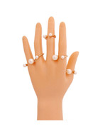 Cream Pearl Midi Ring Set - €30,21 EUR