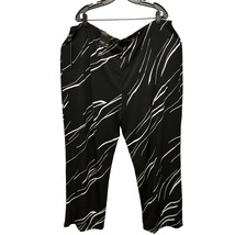 ALFANI Jersey Pants Black White Geometrics Strait Cut Size 3X - $24.74