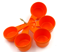 Vintage Tupperware Measuring Cups Set of 5 Orange 761-766 - £9.88 GBP