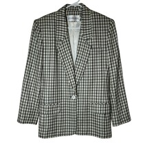 Vintage JH Collectibles Blazer Womens 6 Green Tan Checkered Business Sui... - $39.99