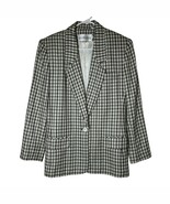 Vintage JH Collectibles Blazer Womens 6 Green Tan Checkered Business Sui... - $56.06 CAD
