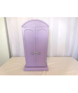 American Girl Doll Armoire wardrobe Purple Computer Desk with Book shelves - $44.55