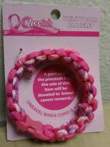 Breast Cancer Awareness Pink Paracord 8&#39; Survival Bracelet - £5.92 GBP