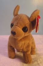 TY Beanie Babies Baby plush  &quot;TINY &quot; DOG PUPPY TAN CHIHUAHUA W/ TAG - £9.35 GBP