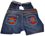 R Cinco Ranch Western Jeans Embroidered Pockets Low Rise Cropped 31 x 26 - $21.73