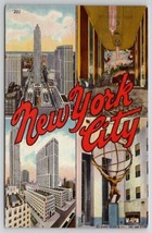 Large Letter Greeting New York City Mti View Postcard N22 - £4.73 GBP