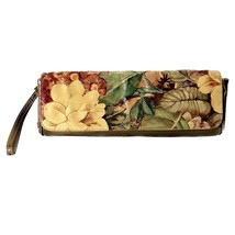 Maurizio Taiuti Floral Metallic Gold Leather Clutch Bag Made in Italy - $42.75