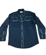 Vintage Scully Pearl Long Sleeve Snap Button Up Shirt Mens Large Black W... - $104.29 CAD