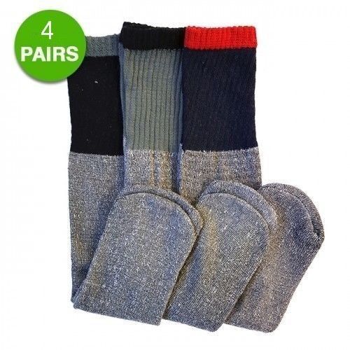 4 pair Men&#39;s Thermal Socks Warm Winter Skiing Snow Cold Weather Gear siz... - $13.85