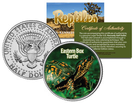 EASTERN BOX TURTLE * Collectible Reptiles * JFK Half Dollar US Colorized... - $231.03 MXN