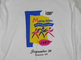 Vtg Fruit Loom 1997 Making Strides Against Breast Cancer Long Sleeve T-shirt XL - $9.99