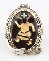 Augustine &amp; Rosalie Pinto Zuni Native American Silver Ring Indian Dancer - £440.49 GBP