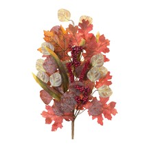 Mixed Fall Leaf Stem (Set of 2) 28&quot;H Polyester - £35.03 GBP