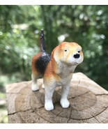 Male Beagle Puppy Brwn Blk Whte Dog PVC Hound Standing Canine Figure 2 3... - $220.47 MXN