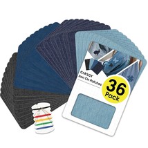 Denim Iron On Patches For Jeans Inside &amp; Outside, 4 Shades Jean Patches ... - $12.99