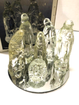 Scott&#39;s 7 piece Clear Glass Nativity Set - £15.57 GBP