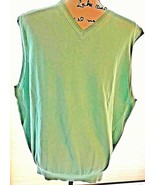 Men’s Nautica Golf Large Green Soft Vest Sweater Work Casual Cotton Lycr... - $17.77