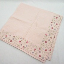 Pottery Barn Embroidered Floral Pink Euro Sham - £18.76 GBP