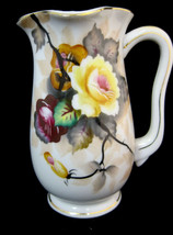 Ucagco Creamer Pitcher Vase Vintage Japan Ceramic White Gold Yellow - £19.61 GBP