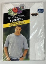 Vintage Fruit Of The Loom 1 Pocket T Shirt Size Large White 2001 Golden ... - £14.01 GBP